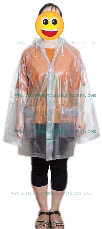 Vinyl transparent raincoat-PVC clear rain jacket-Transparent PVC clear plastic mac